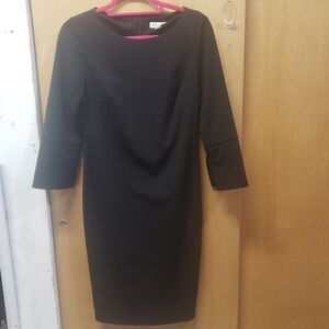 Calvin Klein Black Tulip-Sleeve Sheath Dress Excellent Condition Sz 6 III